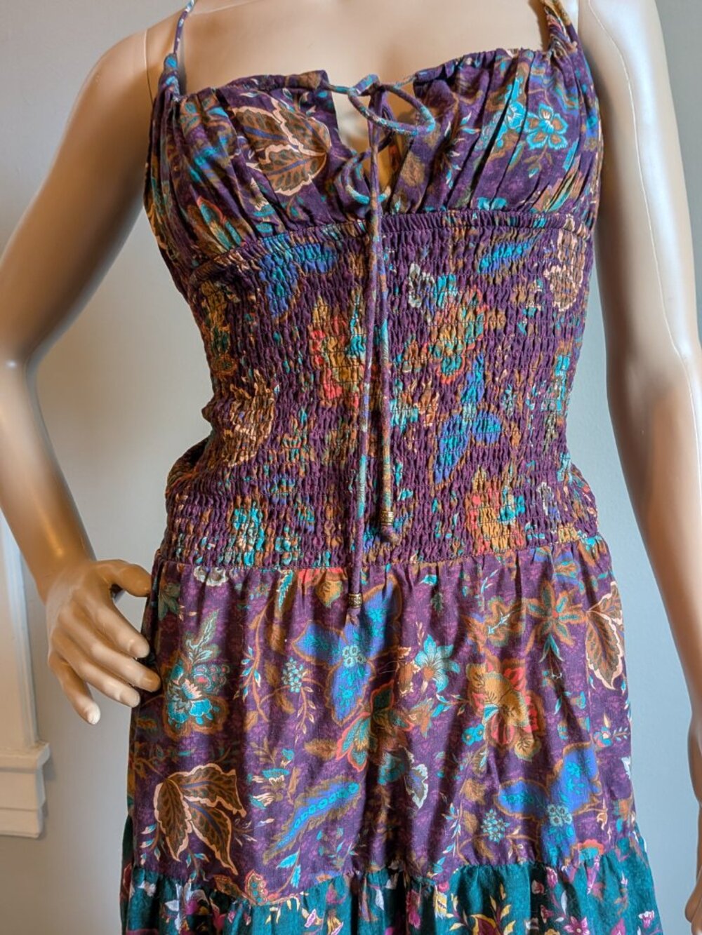Anthropologie Josephine Dark Floral Maxi Dress Summer Sundress Strappy Size XL - Picture 6 of 14